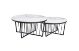 Salina Coffee Table 90cm Black Base - White Marble V292-CT-SER-95-BLACKBASE-WHITEMARBLE