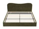 Artiss Double Bed Frame with Storage Drawer, Chenille Curved Headboard BFRAME-I-MOSS-D-GN-AB