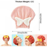 Hair Towel, Hair Wrap, New Super Absorbent Hair Towel Wrap for Wet Hair, with Bow Knot Fast Drying V1366-AZ2-W-10906
