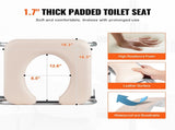 Commode Chair, Bedside Commode with Padded Seat, Drop-Down Arms, 7-Level Adjustable Height, 5.8L V952-WLKBS350BGRZ6CIGBV0
