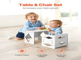 Montessori Weaning Table and Chair Set, Wooden Toddler Table and Chair Set for Aged 1-5, Adjustable V952-ETDNZY151321XG9U9V0