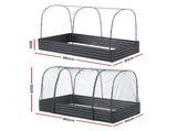 Green Fingers Raised Garden Bed with Mesh Netting Galvanised Planter Box Bird Proof 180x90x120cm GB-REC-GH-180-BK
