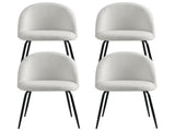 Artiss Dining Chairs Set of 4 Sherpa Boucle White MO-DIN-KJC150-VEL-WHX4