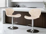 Artiss 2x Bar Stools Kitchen Swivel Gas Lift Counter Chair Wing PE Rattan Beige BA-K-1004-BGX2