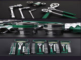 Green 12-Piece 1/2-Inch Drive 24-Tooth Ratchet & Set High-Carbon Steel, Mirror-Polished V888-ELOSUNG50887