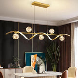 BAMDECOR AD2621 Modern Gold Kitchen Island Light with Glass Globe Shade Ceiling Pendant Lights V255-BAM-A2621-GOLD