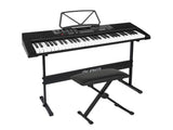 Alpha 61 Keys Electronic Piano Keyboard Digital Electric w/ Stand Stool Speaker EK-JK-63-BK-H-B01