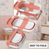 CARLA HOME Foldable Baby Bath Tub with Collapsible Toddler - Pink V178-36509