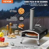 Outdoor Pizza Oven, 12" Wood Fired Pizza Ovens, Pellet Pizza Stove with Built-in Thermometer, with V952-BXPSL12YCKLPK77LXV0