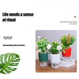 Automatic Self Watering Flower Pot Double Layer Design Water Storage Planter for Office Home V1294-YM0721-10143715