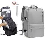Grey 35L Vacuum Compression Travel Backpack with Manual Air Pump, Shoe Zone and 15.6" Laptop House V888-ELOSUNG55195-4