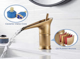 1Pcs Retro Brass Waterfall Bathroom Faucet, Waterfall Basin Faucet, Antique Bathroom Mixer Tap, Hot V1263-JX-3180
