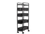 Levede 5 Tier Storage Trolley Slim With Pull Out Drawers For Home Kitchen Black HO0615-BK-5-AU