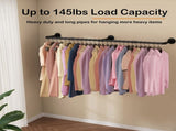 Industrial Iron Pipe Clothes Rail Vintage Wall Shelf V178-66745