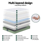 Giselle 25cm Memory Foam Mattress Dual Layer Zipper Cover Cool Charcoal Foam Mattresses Queen FOAM-C-MFM-LEAF-H025-Q