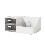 Makeup Organizer Multifunctional Skincare Cosmetic Storage with 2 Drawers for Vanity Desktop White V1294-YM0901-3117240232211