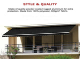 Outdoor Folding Arm Awning Retractable Sunshade Canopy Black 5.0m x 2.5m V63-842781