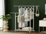 Artiss Clothes Rack Double Rod Airer Rail Coat Stand Adjustable Hanger HANGER-149H-D-SI