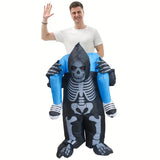Ride On Grim Reaper Cartoon Costumes Air Model Inflatable Costume Funny Dress Up Props Halloween V1263-JX-7949