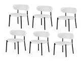 Artiss Dining Chairs Set of 6 Sherpa Boucle White DINC-B-W01-WHX6