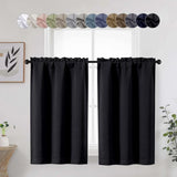 Blackout Curtains for Bedroom Living Room 45 Inch Length 2 Panels, Soft Solid Thermal Insulated V1189-LC-RY-00442