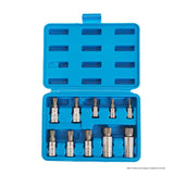 10-Piece M-Type Spline Bit Socket Set - Chrome Steel, Polished & Quenched for Durability with V888-ELOSUNG35749