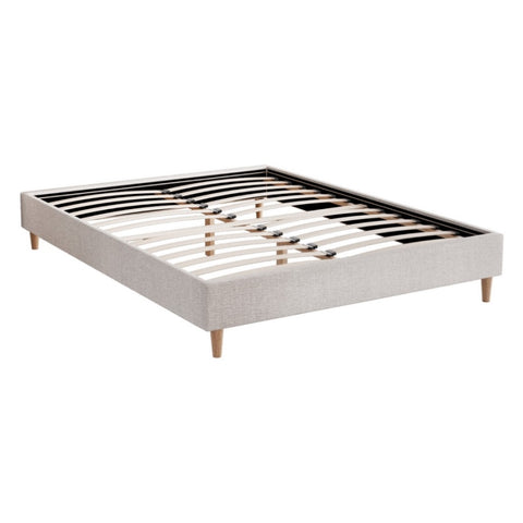 Artiss Bed Frame Double Size Beige ZORA BED-BASE-ZORA-D-BG-AB