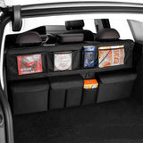 Black Car Trunk Storage Bag - Large Capacity Oxford Cloth Multi-Purpose Hanging Organizer with Mesh V888-ELOSUNG17189