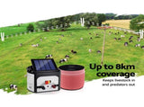 Giantz Fence Energiser 8KM Solar Powered Electric 2000M Poly Tape SFC-FIK-TAPE-2000M-8KM