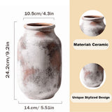 Hand-Thrown Vase 6 Inch Small Clay Vase for Dried Flowers - Unique Textured Ceramic Pottery V1366-AZ2-W-19448
