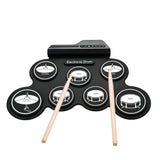 Portable Roll-Up Electronic Drum Seven Pads with Realistic Feel, Silent Practice, Foldable and Easy V1232-BXDZG-001