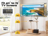 Artiss Mobile TV Floor Stand 40-75" Bracket Universal Adjustable Shelves Wheels TV-MOUN-4075-WH