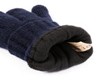 DENTS Mens 100% Wool Knit Gloves With Elasticated Rib Knit Cuff & 3M Thinsulate Lining V563-5-4500-NVY-M