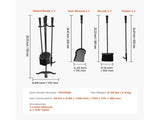 Fireplace Tool Set, 4 PCS Fire Tool Set and Holder with Three-Prong Stand, Ash Shovel, Brush, Fire V952-BLGJTJ4JTSZGOB6QI001V0