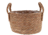 Khaki Seagrass Braided Flowerpot for Indoor Storage and Planting 1Pc V1369-AZ3-W-20633