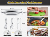 11PCS Orange Camping Cookware Set Lightweight Aluminium Camping Pots, Frying Pan, Kettle & V888-ELOSUNG54626