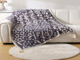 Bohemian Style Sofa Throw Blanket - Grey Soft Faux Cashmere, 130x170cm for Office Naps & AC V888-ELOSUNG18282