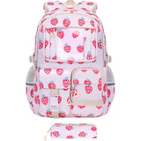 Strawberry Shortcake Backpack, Pink Strawberry Backpack, Fruit Patterned Backpack, Laptop Backpack, V1369-AZ3-W-10843