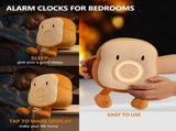 Plush Toy Night Light Clock for Kids, Multiin-one Cozy Toast Plushies Bed Clock with Dual V1366-AZ2-W-03928