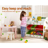 Keezi 3 Tiers Kids Bookshelf Storage Children Bookcase Toy Box Organiser Rack 6 Bins KSB-MFL-CFL