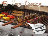 4 Pack BBQ Grill Basket for Home Foldable Non-Stick Barbecue Grill with Wooden Handle Powder Coated V1107-114-33648