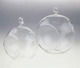 10 x Hanging Clear Glass Ball Tealight Candle Holder - 8cm Diameter / High - Wedding Globe V382-CLRBALL8CMX10