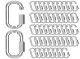 M6-50 Pack 2.3 Quick Links Chain Connectors, 1/4 Galvanized Chain Locking Hooks, 620LBS Heavy Duty V1258-DP02-WO-318