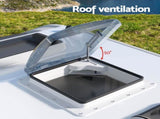 Weisshorn Caravan Roof Vent Air Exhaust Hatch RV Motorhome Camper White CV-VENT-46X46X17-NET-GY
