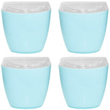 4x Oval Swing Top Waste Rubbish Bin Acrylic Lightweight Compact Bathroom Office in Blue V563-CHB5140BIN-BLUE_4X