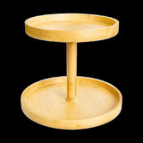2-Tier Bamboo Lazy Susan Turntable Organizer for Kitchen Counter Cabinet V63-921011
