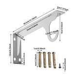 Heavy Duty Metal Closet Shelf Bracket, Integrated Hook Closet Rod Support Bracket For Wardrobe V1369-AZ3-W-14042