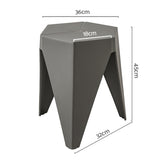 Artiss 2x Bar Stools Puzzle Plastic Foot Stool Grey AI-PP-STOOL-T-GY