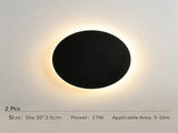 30CM Black Regular Eclipse Wall Light 2Pcs Stepless Dimming V1221-XM-LB443-GM31