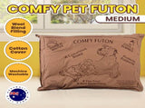 Aussie Made Comfy Pet Bed Futon Dog 90cm Wool Blend Medium - Brown D0181
